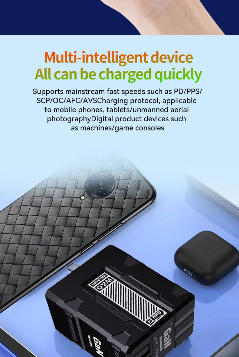 ⚡️ CHARGEUR SMART GAN-ULTRA RAPIDE IPHONE&ANDROIDE